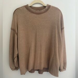 Aerie Tan Women's Crew Neck Sweater
